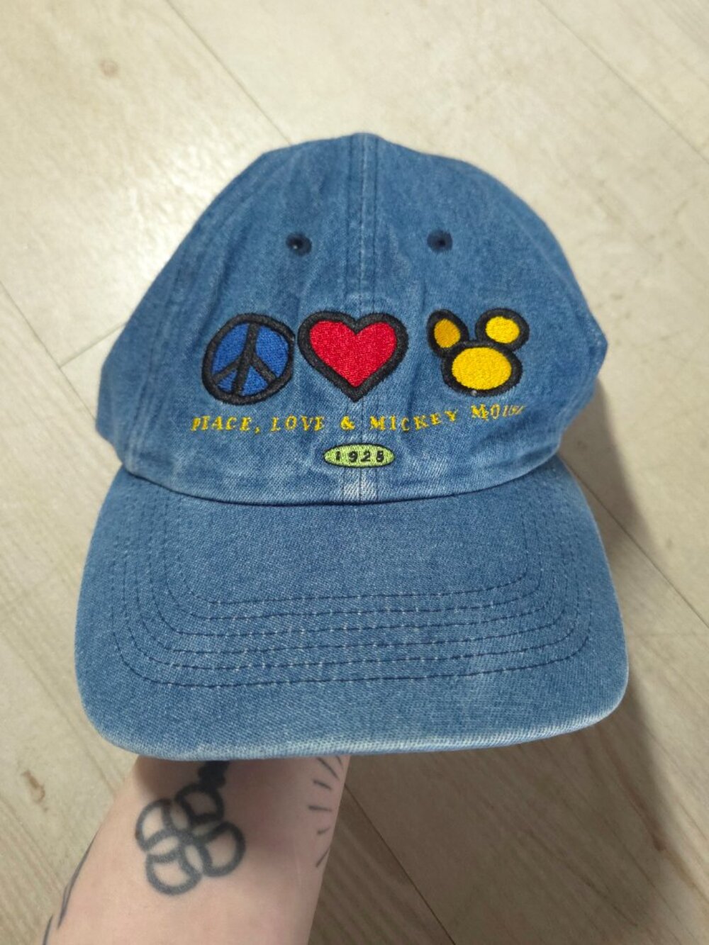 Vintage 90s Peace Love Mickey Disney Hat - Picture 2 of 9